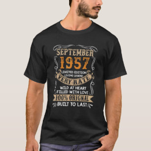65th Birthday 1957 Years Old Retro Vintage Septem T-Shirt