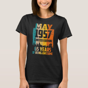 65th Birthday 65 Years Awesome Since May 1957 Vint T-Shirt