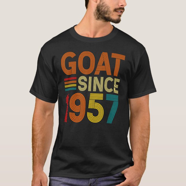 65th Birthday 65 Years Old Goat Since 1957 T-Shirt (Front)