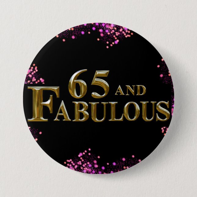 65th Birthday  7.5 Cm Round Badge (Front)