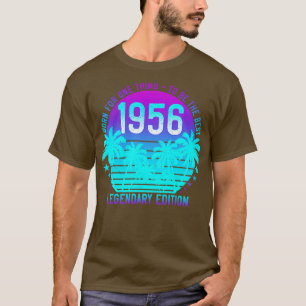65th Birthday  Aesthetic Vintage 1956 Sunset Palm T-Shirt
