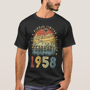 65th Birthday  Awesome Since February 1958 65 Year T-Shirt