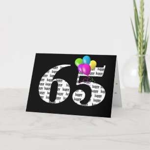 65th birthday balloon bouquet card