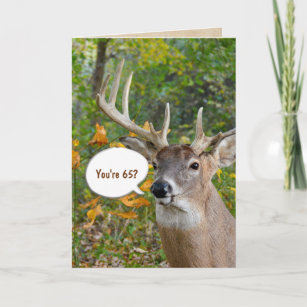 65th birthday buck in woods card