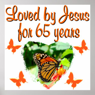 65TH BIRTHDAY BUTTERFLY POSTER