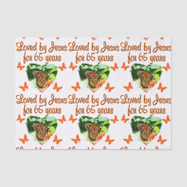 65TH BIRTHDAY BUTTERFLY TISSUE PAPER (Front)