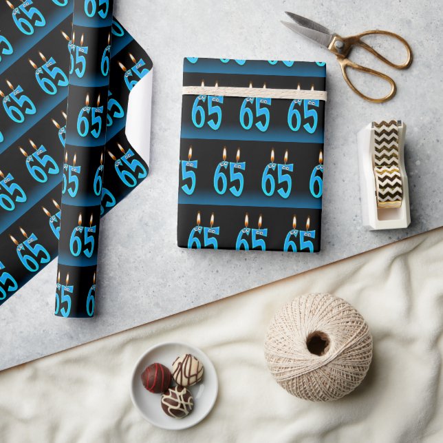 65th Birthday Candles with Eyeballs Wrapping Paper (Crafts)