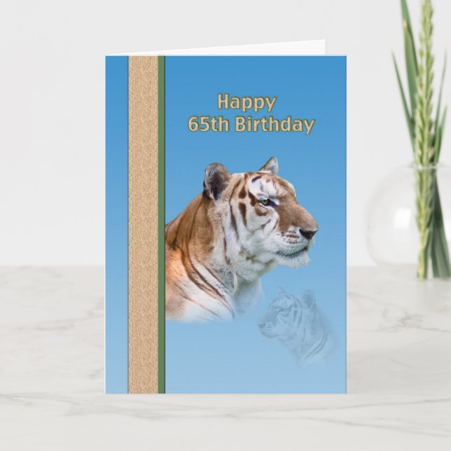 65th Birthday Card with Tiger (Front)