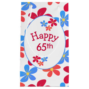 65th Birthday Daisies On White Small Gift Bag