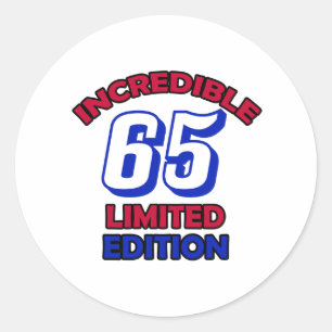 65th Birthday Design Classic Round Sticker