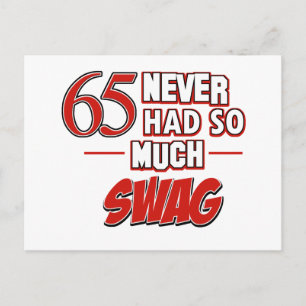 65th birthday designs postcard