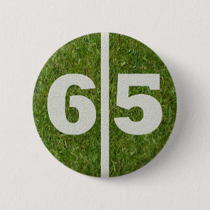 65th Birthday Football Yard Button