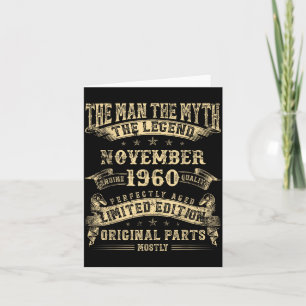 65th Birthday For Men Mythology Of November 1960  Card