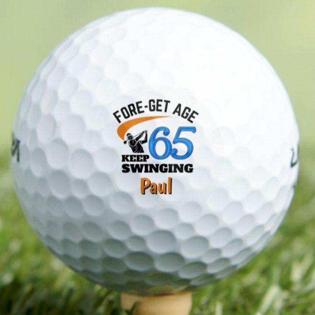 65th Birthday Friend Gift Funny Blue Custom Golf Balls (Creator Uploaded)