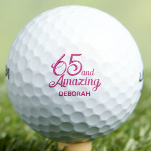 65th Birthday Gift for Aunt Pink Elegant Custom Golf Balls