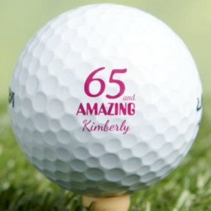 65th Birthday Gift for Friend Pink Amazing Stylish Golf Balls
