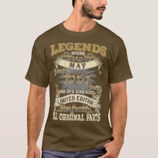 65th Birthday Gift Legends Born May 1957 Vintage 6 T-Shirt