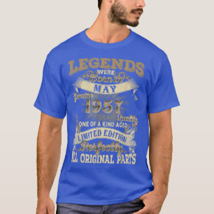 65th Birthday Gift Legends Born May 1957 Vintage 6 T-Shirt