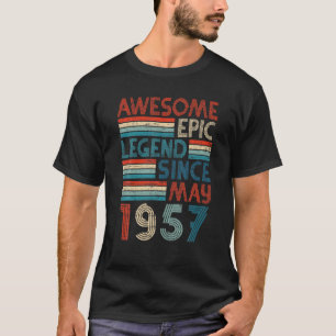 65Th Birthday Gifts Awesome Epic Legend Since May T-Shirt