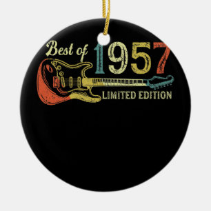 65th birthday gifts for men women Guitar Lover Ceramic Tree Decoration