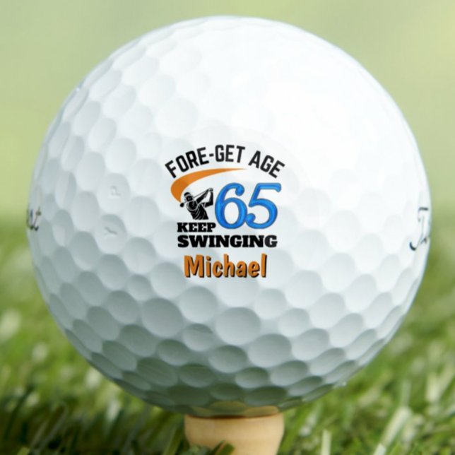 65th Birthday Golf Balls Funny Gift Blue - 12 Pack (Creator Uploaded)