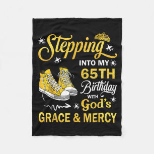 65th birthday grace and mercy christian blessed fleece blanket