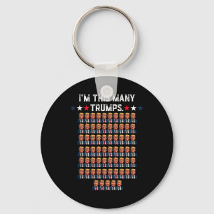 65th Birthday I'm This Many Trumps For Trump Suppo Key Ring