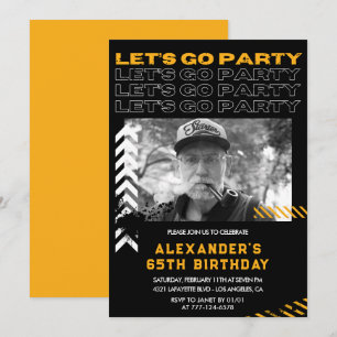 65th birthday invitations Men Photo Spray paint