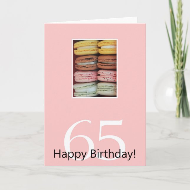 65th Birthday Macaron Card (Front)