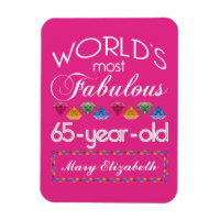 65th Birthday Most Fabulous Colourful Gems Pink