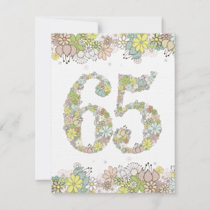 65th Birthday Natural Blooms Ladies Photo Invite