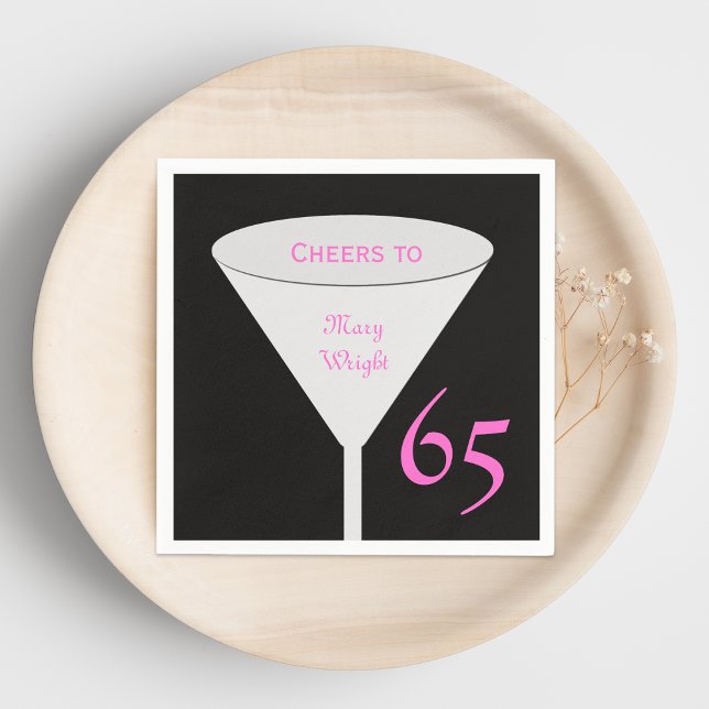 65th Birthday Party "Cheers To" Paper Napkins (Creator Uploaded)