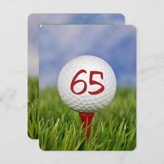 65th Birthday Party Golf theme Invitation (Front/Back)