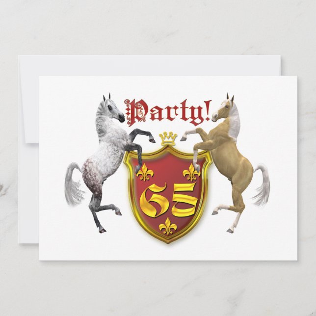 65th Birthday party invitation with coat of arms (Front)