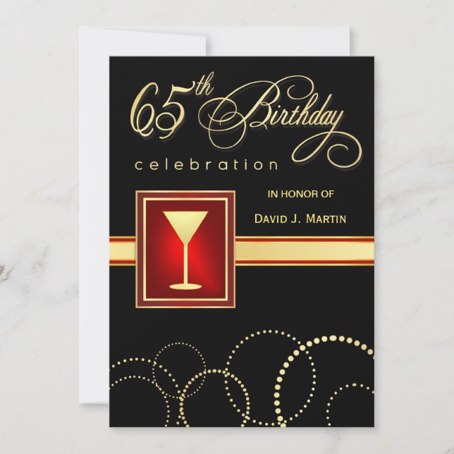 65th Birthday Party Invitations (Front)