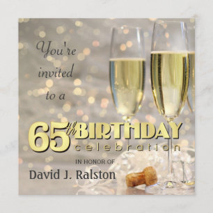 65th Birthday Party - Personalised Invitations