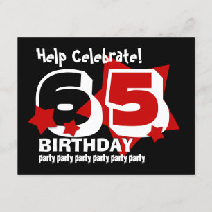 65th Birthday Party RED Stars Template V2