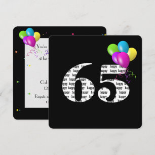 65th Birthday Party with balloon bunch Invitation