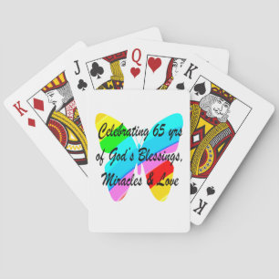65TH BIRTHDAY RAIN BUTTERFLY DESIGN PLAYING CARDS
