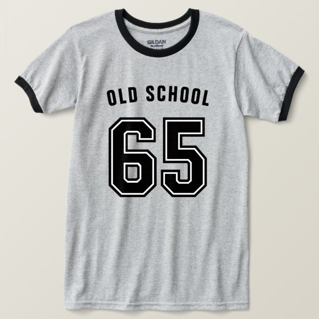 65th Birthday Ringer T-Shirt (Design Front)