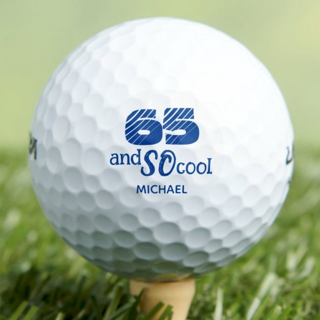 65th Birthday SO Cool Blue Golfer Gift Golf Balls (Creator Uploaded)