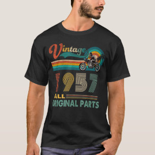 65th Birthday  Vintage Retro Motorcycle Born 1957 T-Shirt