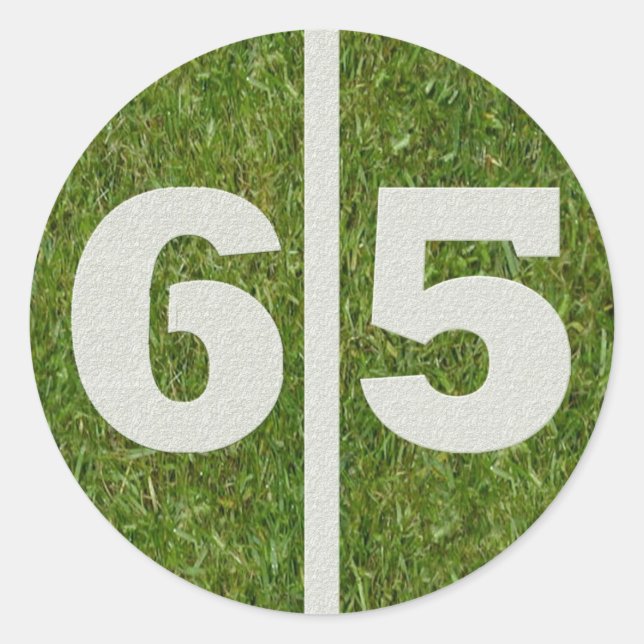 65th Birthday Yard Football Sticker (Front)