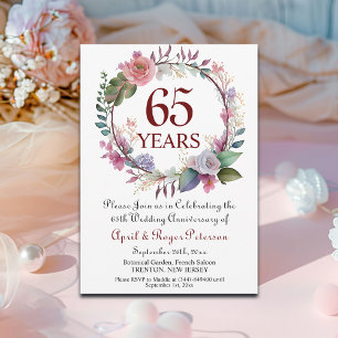 65th Blue Sapphire Wedding Anniversary  Invitation