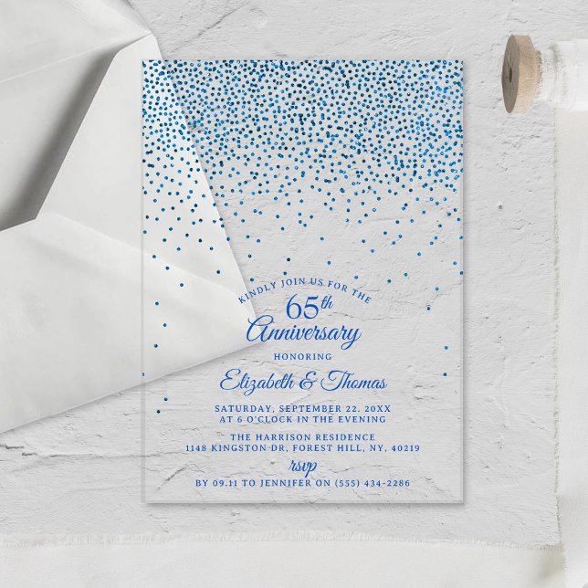 65th Sapphire Wedding Anniversary Acrylic Invitations (Creator Uploaded)