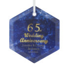 65th Sapphire Wedding Anniversary Gold Typography