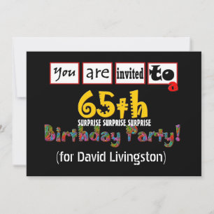 65th SURPRISE Birthday Party Invitation Template