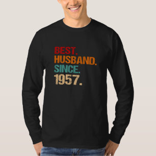 65th Wedding Anniversary Best Husband Since 1957 F T-Shirt
