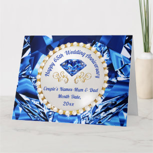 65th Wedding Anniversary Card for Mum and Dad,