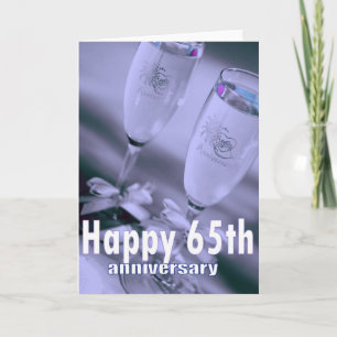 65th wedding anniversary champagne celebration card